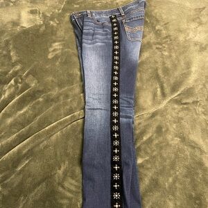 Idyllwind Blue Jeans with Black Floral Trim